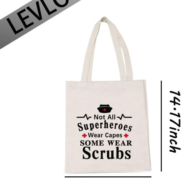 Nursing Gift Tote Bag Polyester Large Capacity Not All Superheroes Wear Capes - Picture 2 of 5